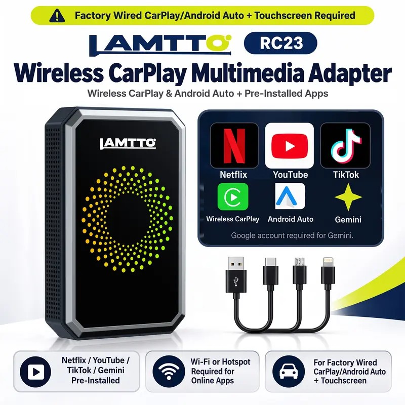RC23 Wireless CarPlay Adapter for Wired Factory Screens