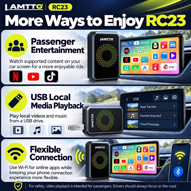 RC23 Wireless CarPlay Adapter for Wired Factory Screens
